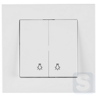 Вимикач двоклавішний КНОПОЧНИЙ Arvia Electric KAREN Білий (20 01 1000 257)